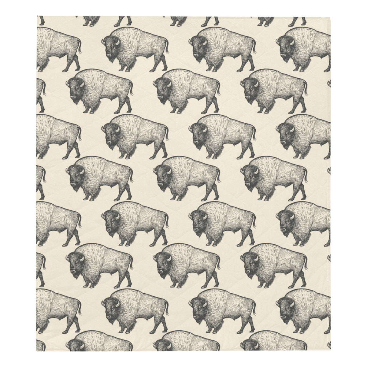 Bison Pattern Print Design 02 Premium Quilt