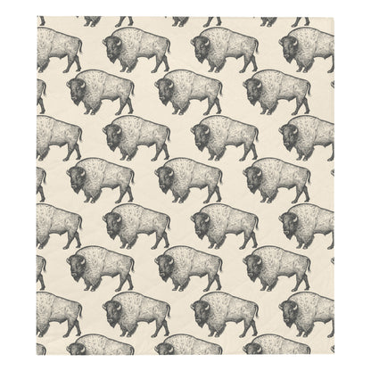 Bison Pattern Print Design 02 Premium Quilt