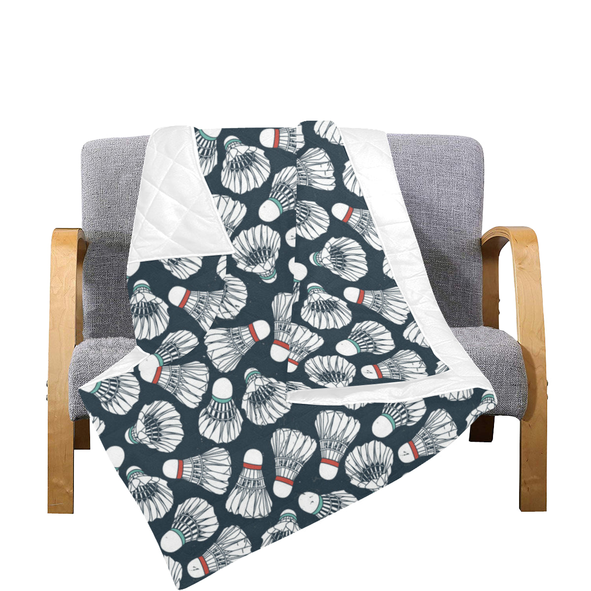 Badminton Ball Pattern Print Design 01 Premium Quilt