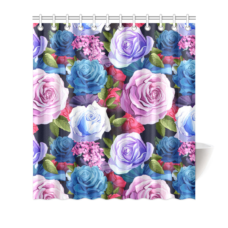 Rose Pattern Print Design RO09 Shower Curtain