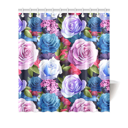 Rose Pattern Print Design RO09 Shower Curtain
