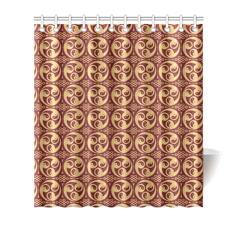 Yin Yang Style Pattern Design Print Shower Curtain