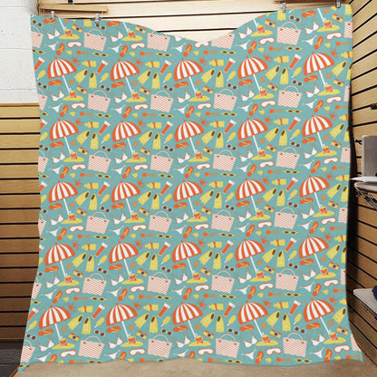 Beach Scene Pattern Print Design 02 Premium Quilt