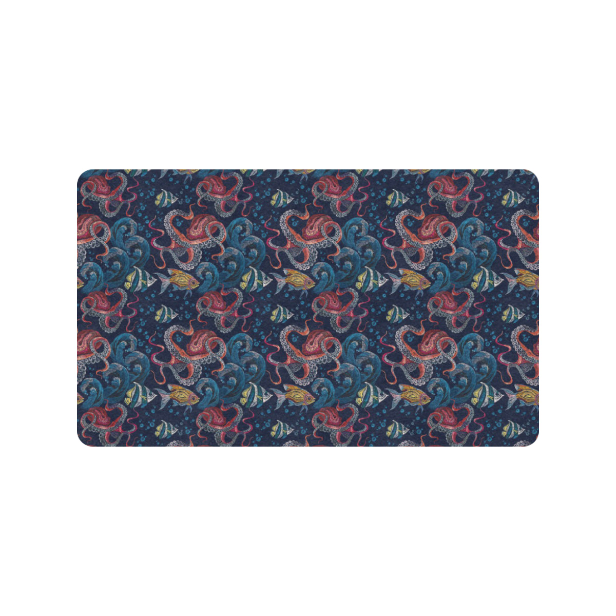 Octopus Deep Sea Print Themed Rubber Doormat