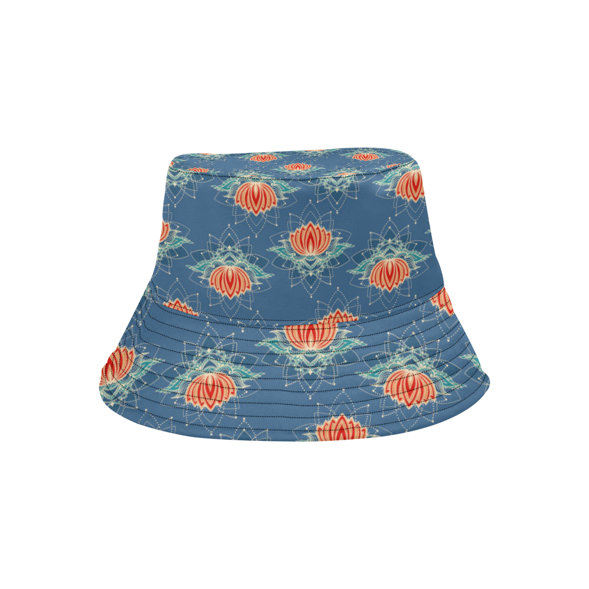 lotus Boho Pattern Print Design LO07 Unisex Bucket Hat