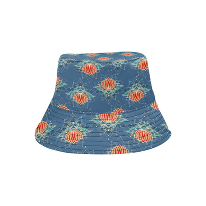 lotus Boho Pattern Print Design LO07 Unisex Bucket Hat
