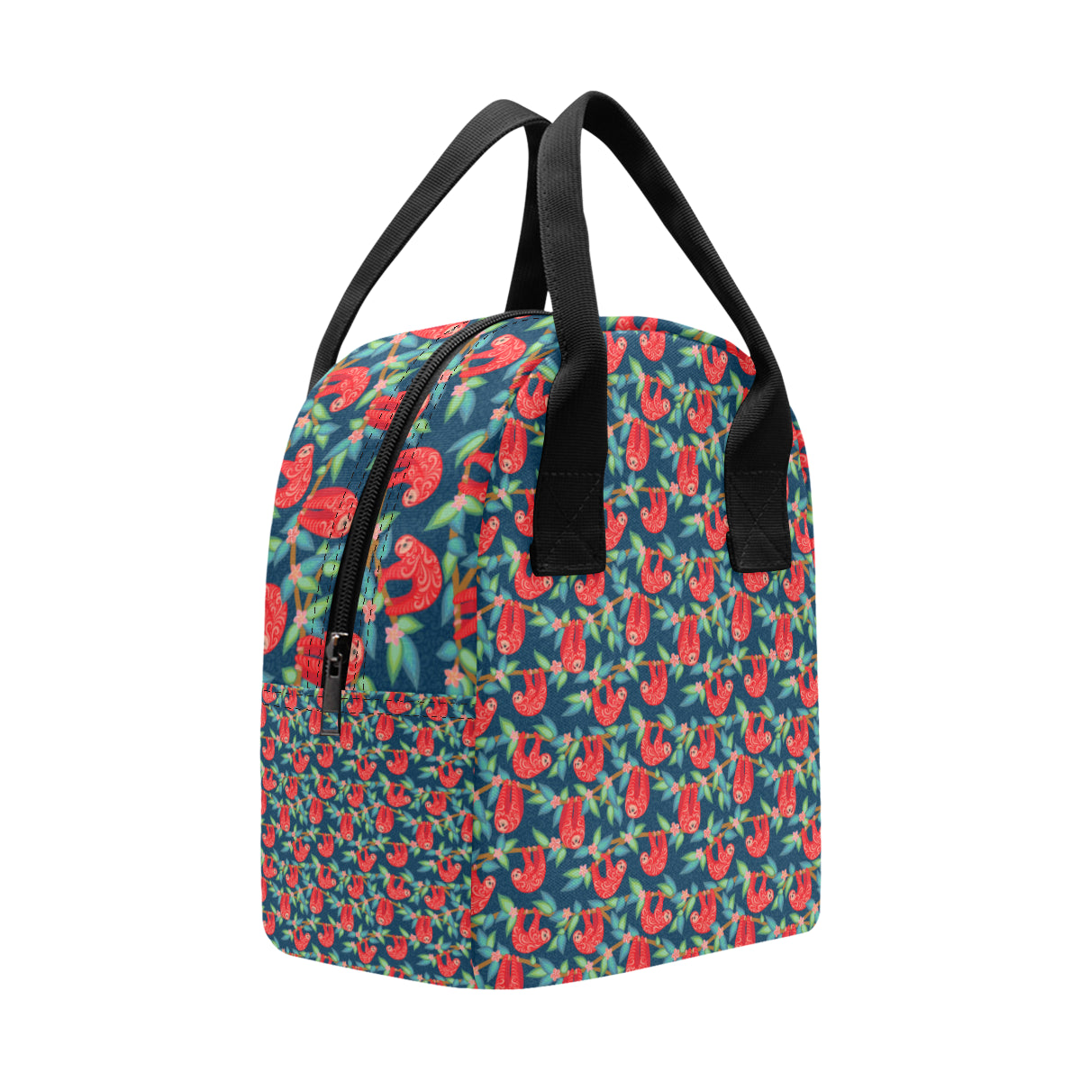 Sloth Red Design Themed Print Insulated Lunch Bag