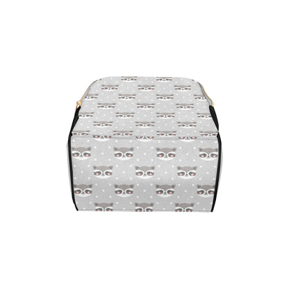 Raccoon Pattern Print Design A04 Diaper Bag Backpack