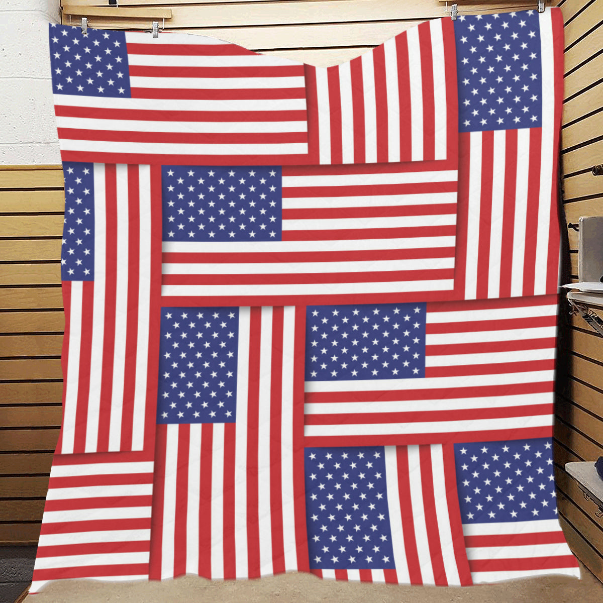 Patriotic US Flag Pattern Print Design A01 Premium Quilt