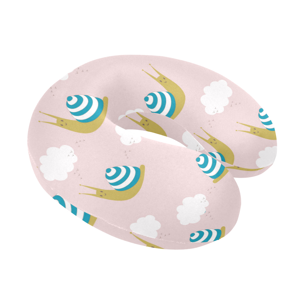 Snail Pattern Print Design 02 U-Shaped Travel Neck Pillow