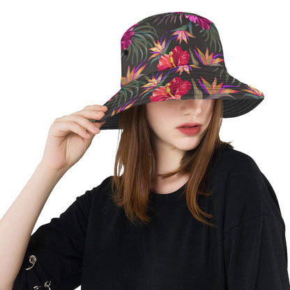 Hibiscus Pattern Print Design HB014 Unisex Bucket Hat