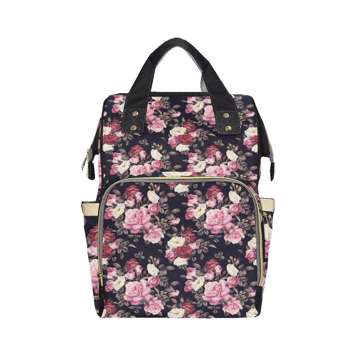 Rose Pattern Diaper Bag Backpack