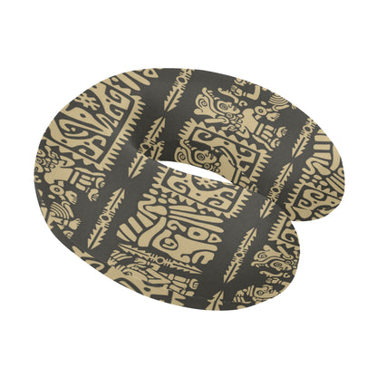 Mayan Pattern Print Design 02 U-Shaped Travel Neck Pillow
