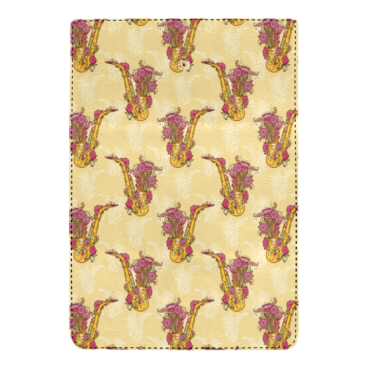 Saxophone Pattern Print Design 04 Women's Trifold Wallet