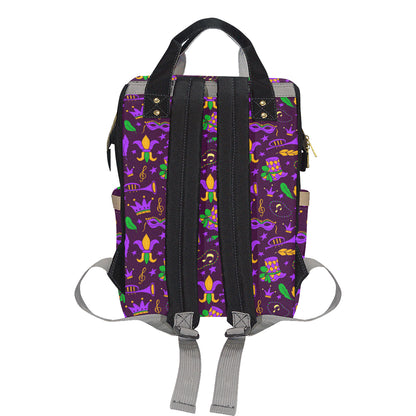 Mardi Gras Pattern Print Design 08 Diaper Bag Backpack