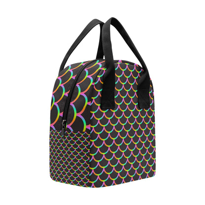 Mermaid Tail Rainbow Design Print Insulated Lunch Bag