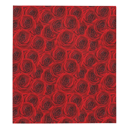 Rose Red Pattern Print Design RO04 Premium Quilt