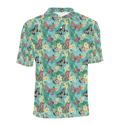 Butterfly Pattern Print Design 09 Men Polo Shirt