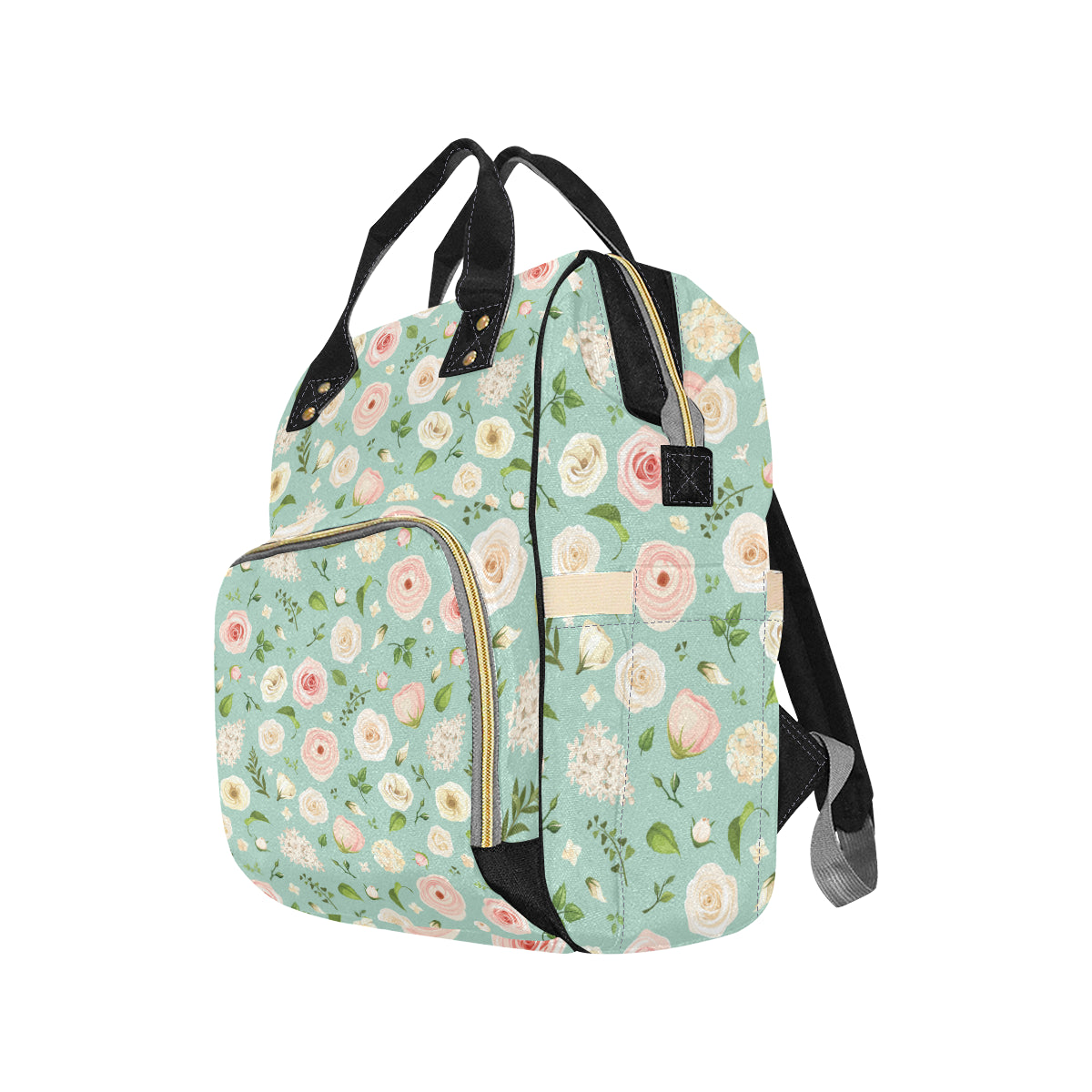 Lisianthus Pattern Print Design 01 Diaper Bag Backpack