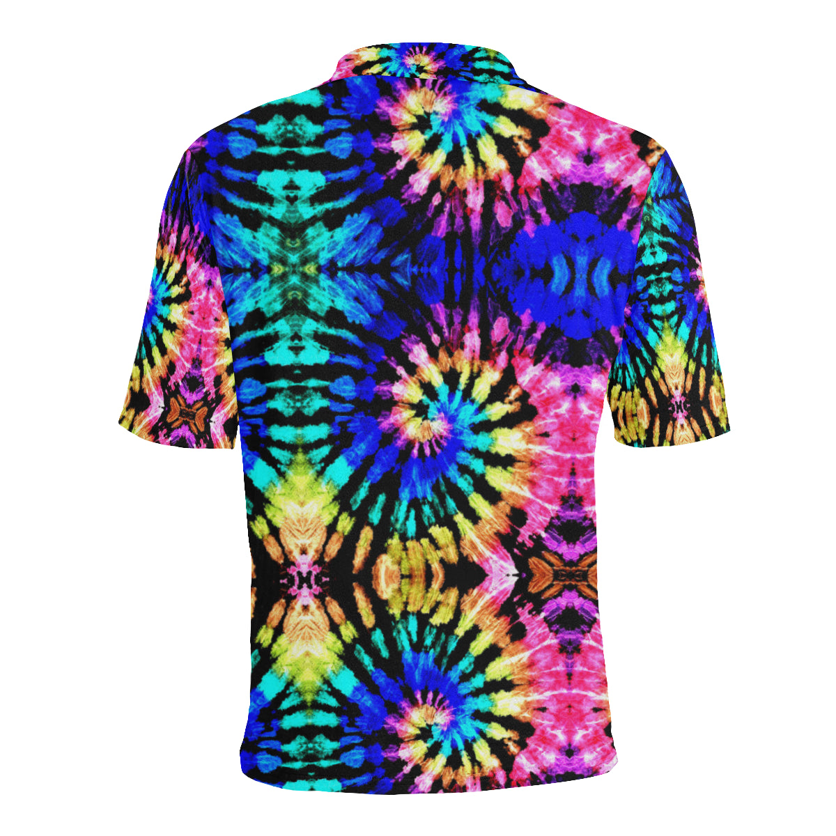 Tie Dye Rainbow Design Print Men Polo Shirt