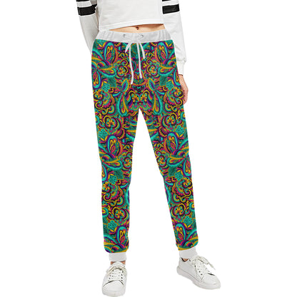 Psychedelic Trippy Floral Design Unisex Sweatpants
