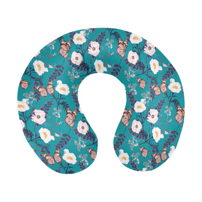 Butterfly Pattern Print Design 012 U-Shaped Travel Neck Pillow