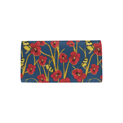 Pansy Pattern Print Design A01 Women's Trifold Wallet