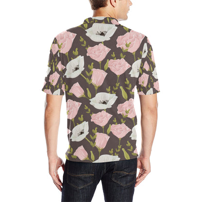 Anemone Pattern Print Design AM011 Men Polo Shirt