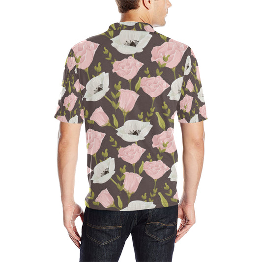 Anemone Pattern Print Design AM011 Men Polo Shirt