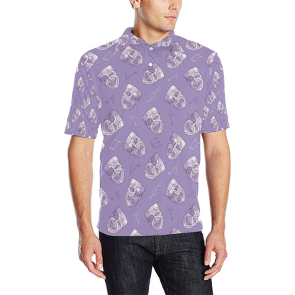Acting Mask Pattern Print Design 05 Men Polo Shirt