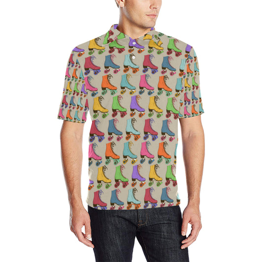 Roller skate Pattern Print Design A01 Men Polo Shirt