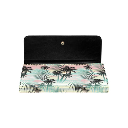 Palm Tree Pattern Print Design A03 Women's Trifold Wallet