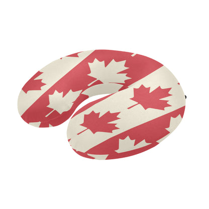 Maple Leaf Pattern Print Design 02 U-Shaped Travel Neck Pillow