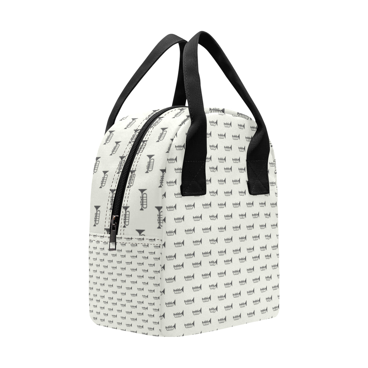 Trumpet Pattern Themed Print Insulated Lunch Bag