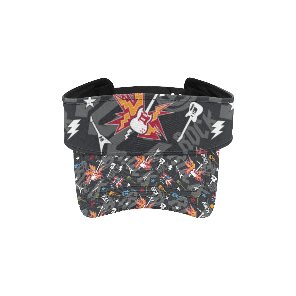 Rock and Roll Pattern Print Design A01 Unisex Sun Visor
