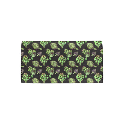 Artichoke Pattern Print Design 02 Women's Trifold Wallet