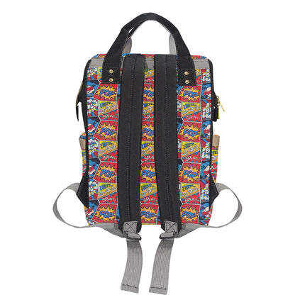 Comic Book Pattern Print Design 03 Diaper Bag Backpack
