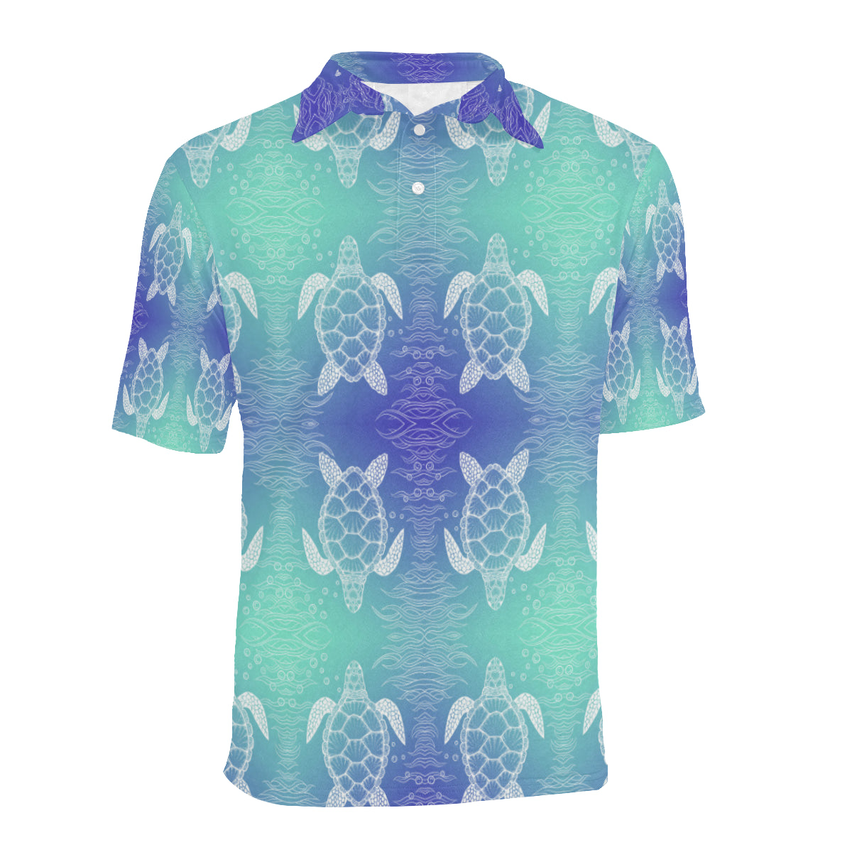 Sea Turtle Draw Men Polo Shirt