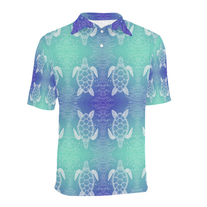 Sea Turtle Draw Men Polo Shirt