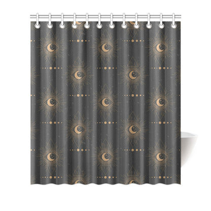 Moon Boho Pattern Print Design 02 Shower Curtain