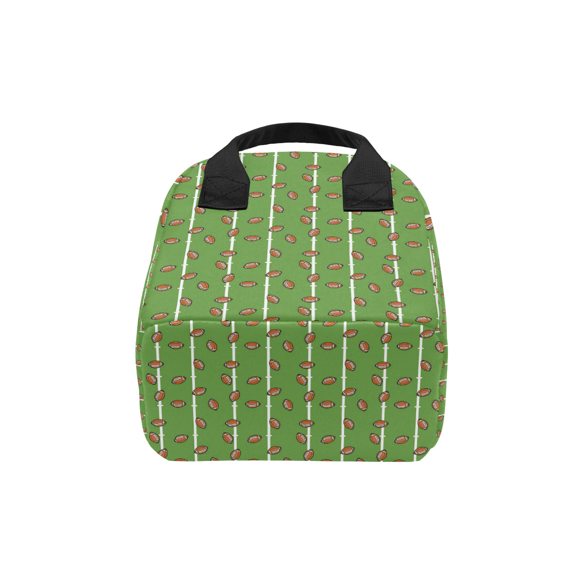 American Football on Field Themed Print Insulated Lunch Bag