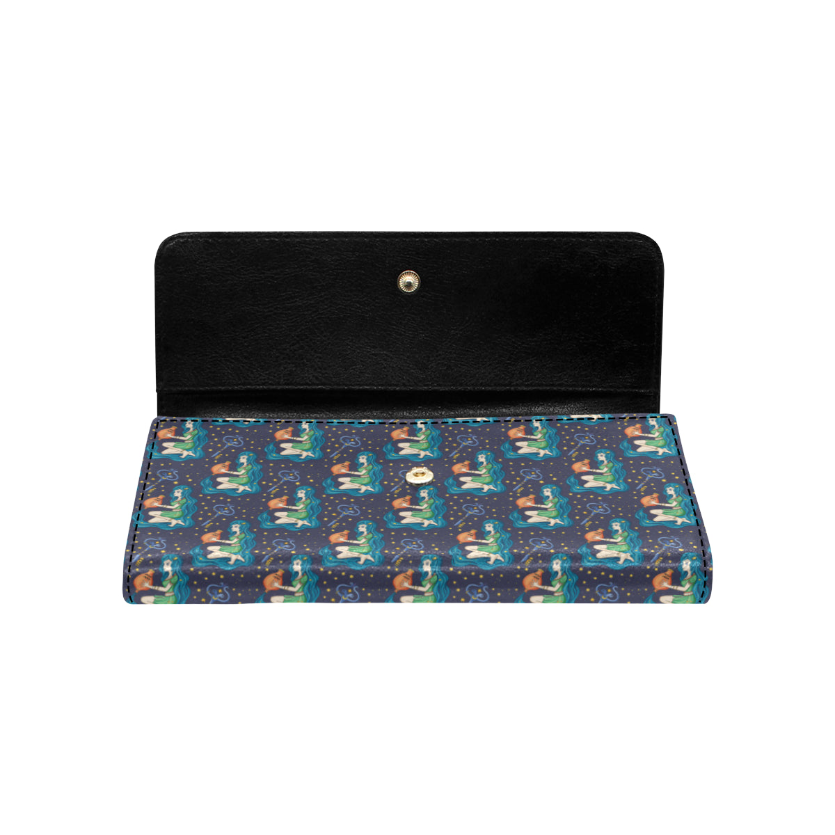 Aquarius Zodiac Pattern Print Design 03 Women's Trifold Wallet