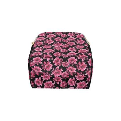 Lotus Pattern Print Design 03 Diaper Bag Backpack