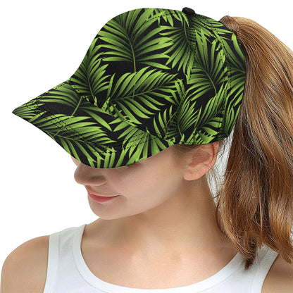 Green Neon Tropical Palm Leaves Snapback Cap