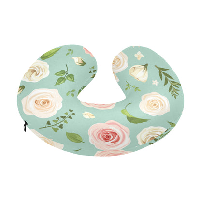 Lisianthus Pattern Print Design 01 U-Shaped Travel Neck Pillow