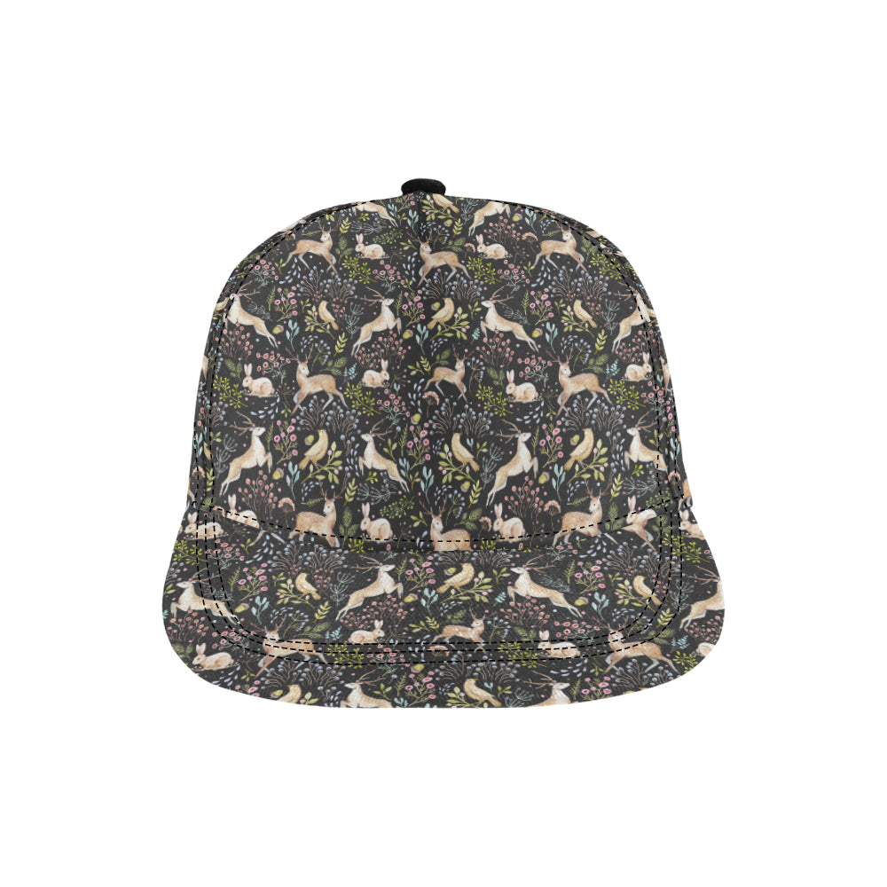 Deer Floral Jungle Snapback Cap