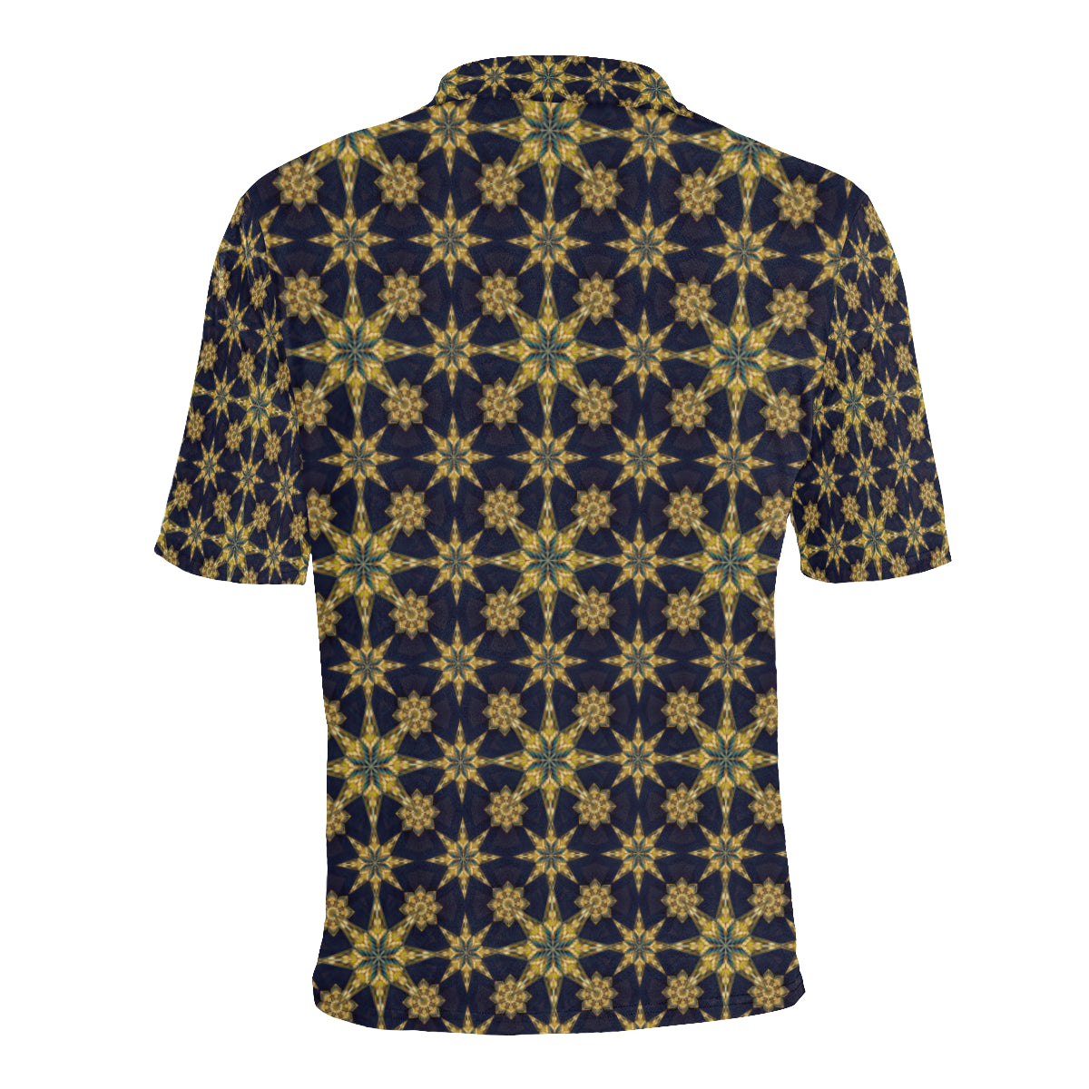 kaleidoscope Gold Print Design Men Polo Shirt