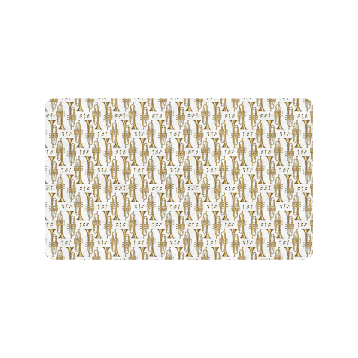 Trumpet with Music Note Print Rubber Doormat