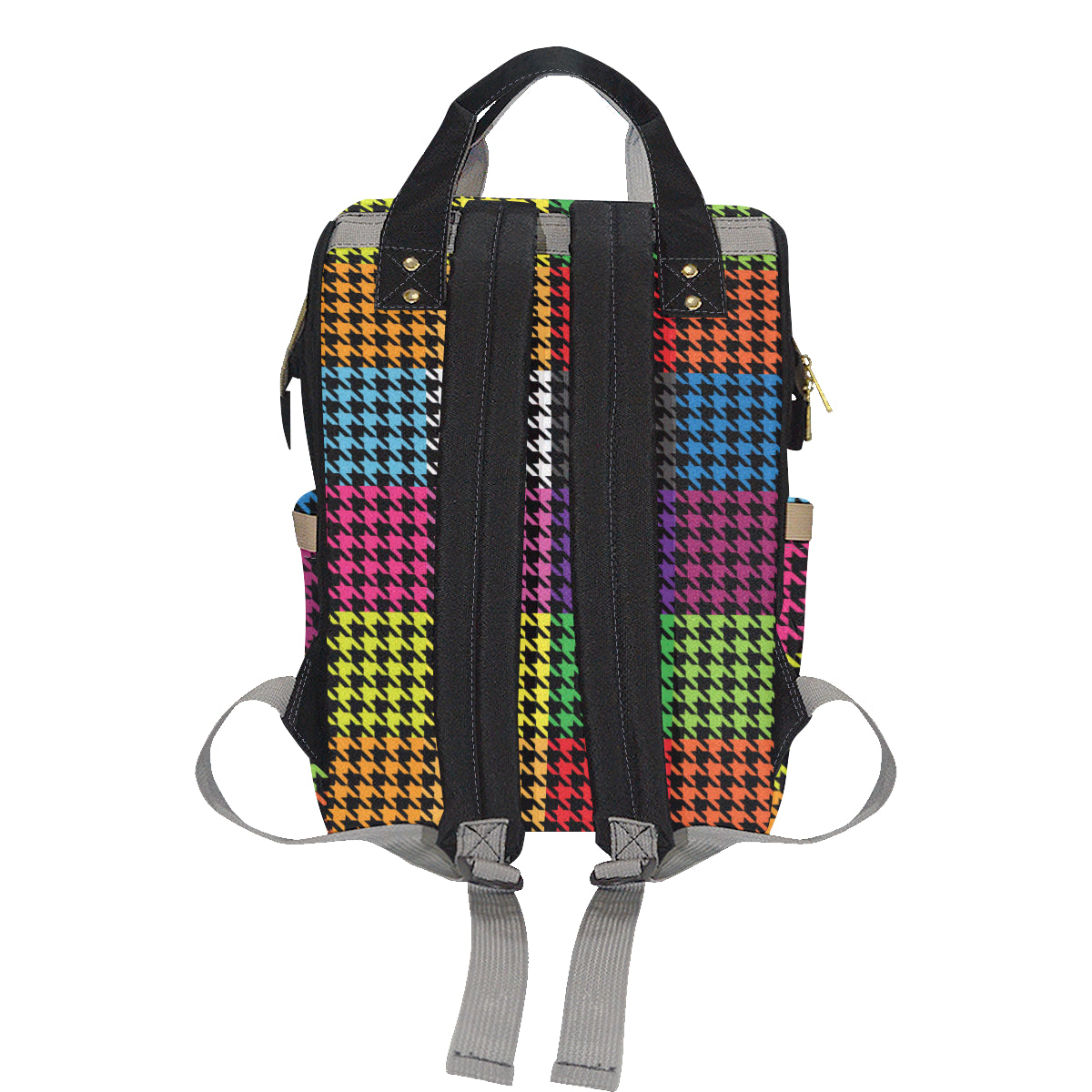 Houndstooth Colorful Pattern Print Design 01 Diaper Bag Backpack