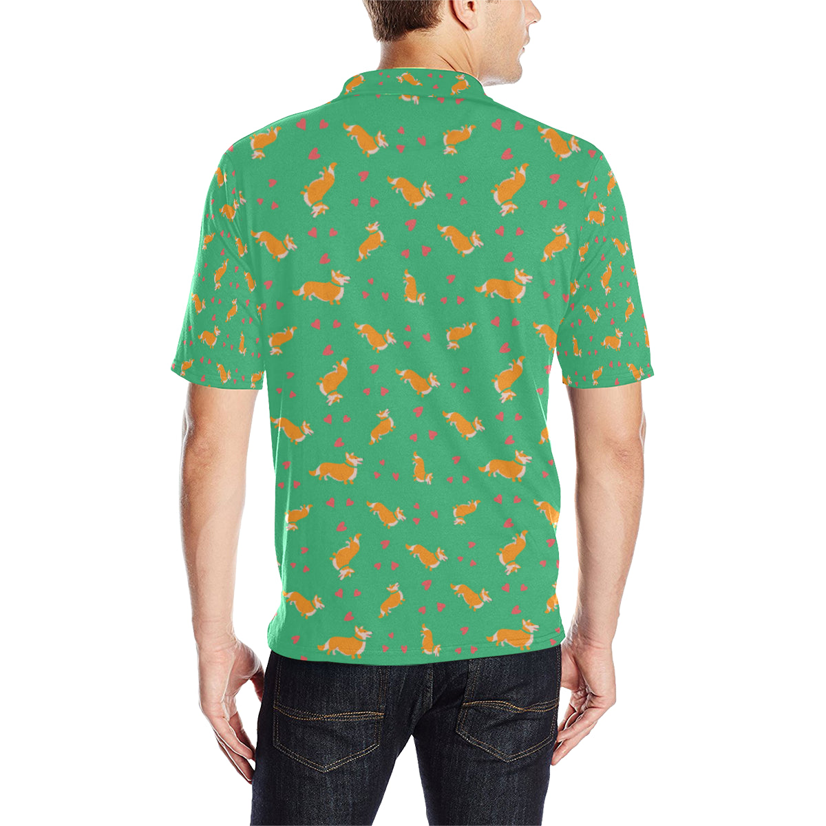 Cardigan Welsh Corgis Pattern Print Design 03 Men Polo Shirt